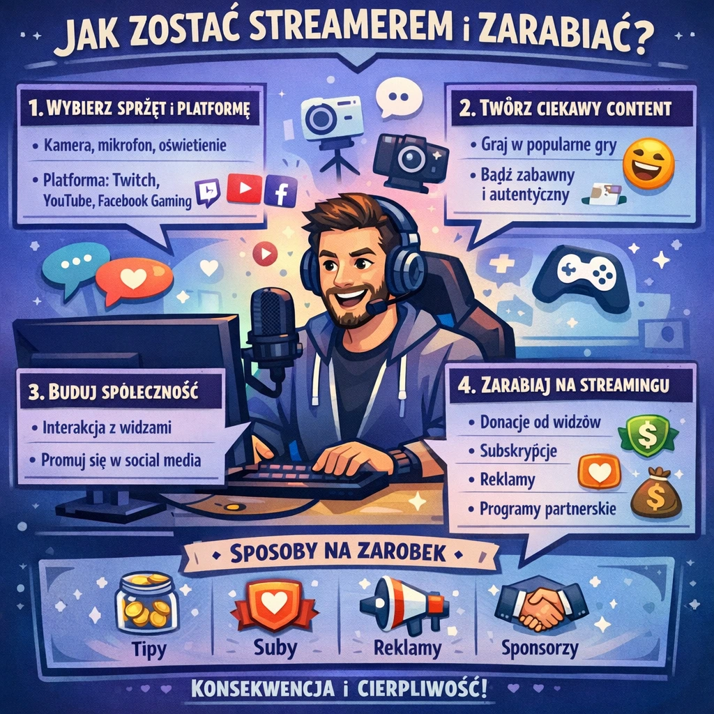 Jak zostać streamerem i zarabiać? 5 kroków do pierwszych 2000 zł